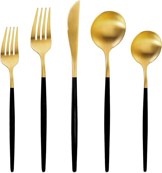 Rental store for HAYLEY - GOLD BLACK FLATWARE in Jacksonville FL